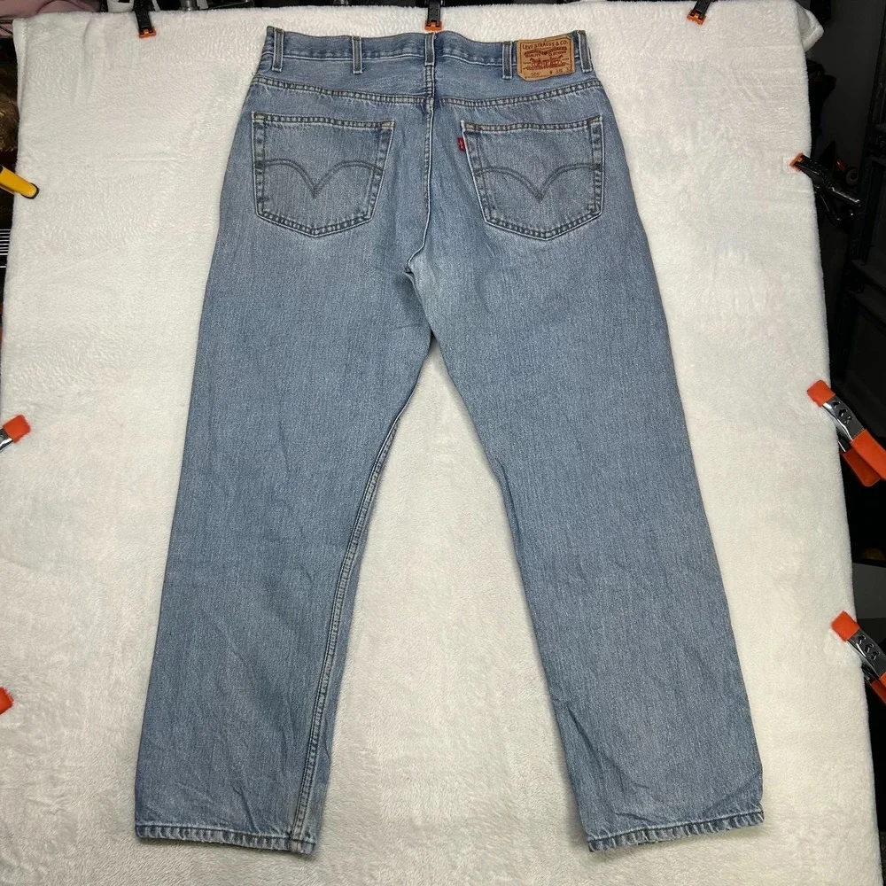 Levi's 505 Regular Fit‎ Jeans Mens Blue Denim Pockets Straight Zip Fly - 36X30